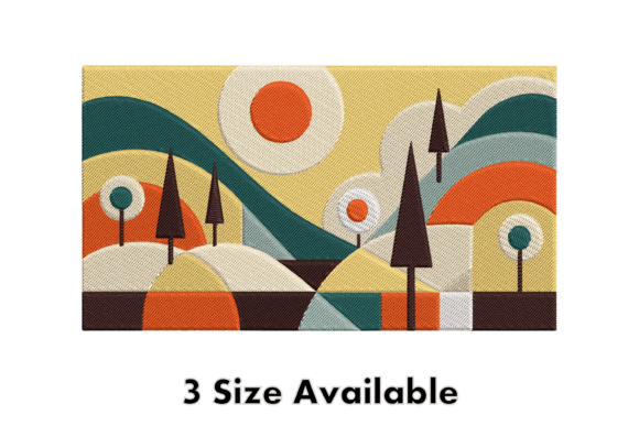 Abstract Landscape Embroidery Design Art Review