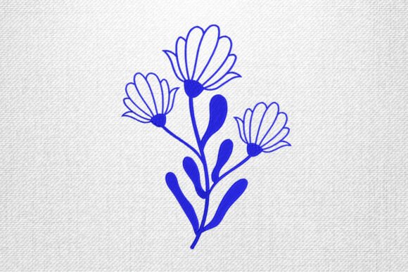 Blue Floral Branch Embroidery Design Review
