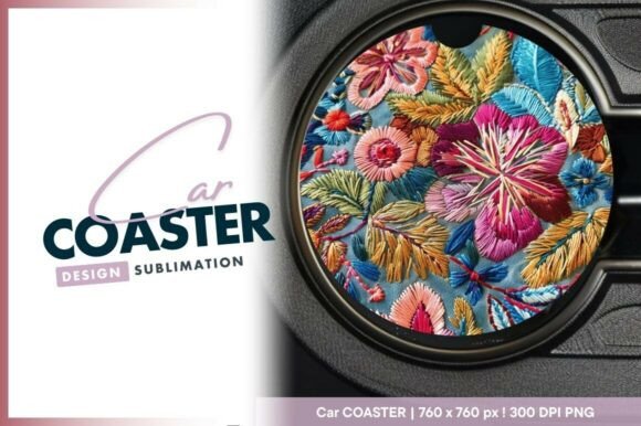 Colorful Floral Embroidery Design Round Review