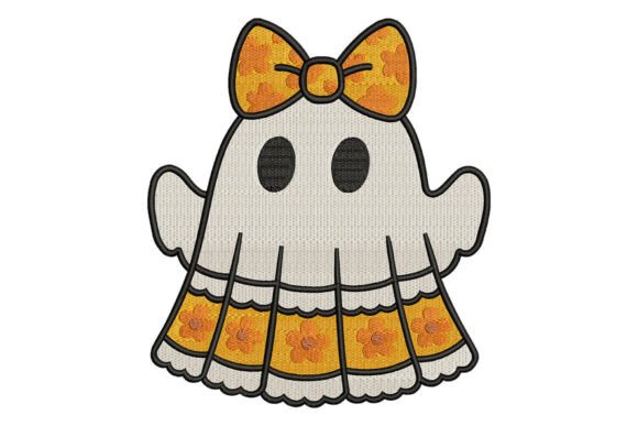 Cute Ghost Bow Embroidery Review for Boutique Apparel