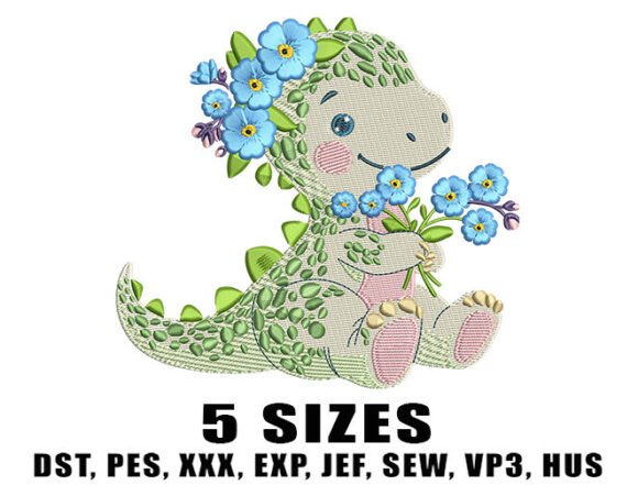 Green Baby Dinosaur Embroidery Design Review