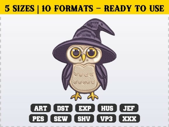 Halloween Owl Witch Hat Embroidery Files Review
