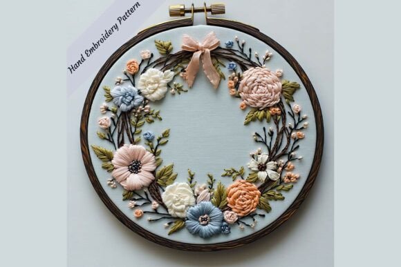 Hand Embroidery Floral Wedding Wreath 06 Review