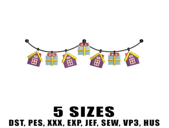 Holiday Gift Garland Embroidery Design Review