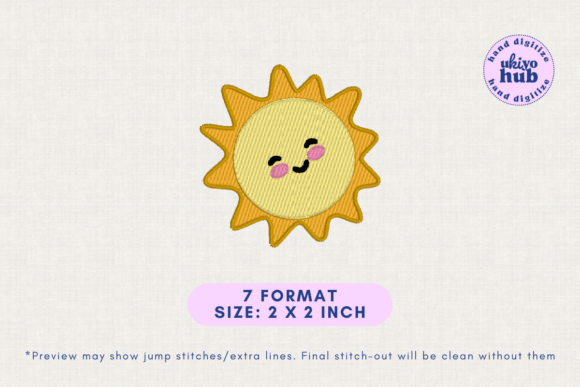 Kawaii Sun Face Smiley Embroidery Review