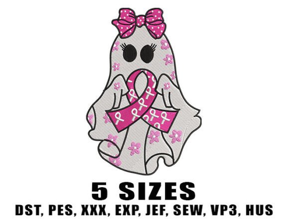 Pink Ghost Cancer Embroidery Design Review