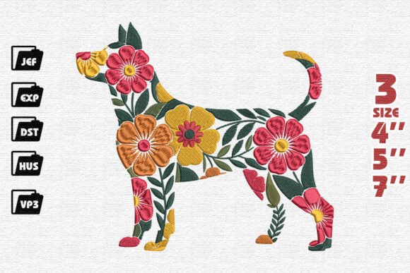 Warm-Toned Floral Dog Silhouette Embroidery Review